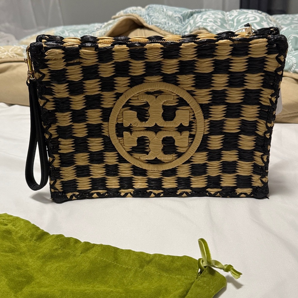 Tory Burch Ella Straw Pouch - Picture 9 of 9